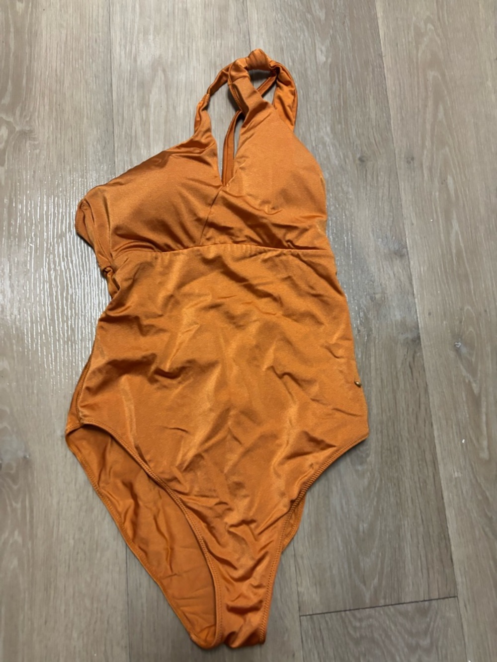 Classic Halter One-Piece Swimsuit in Burnt Orange - Picture 6 of 7